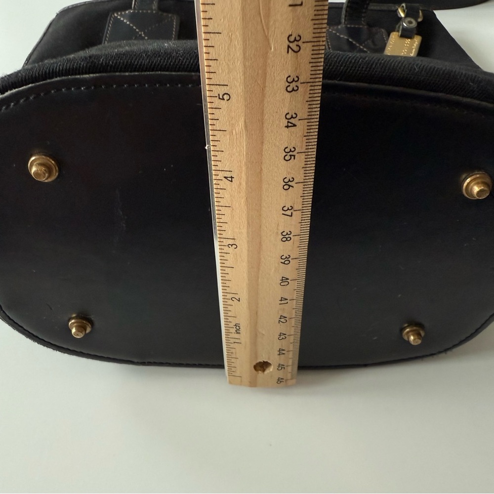 Dooney & Bourke Vintage Black Canvas Tote Bag with Gold Accents - Picture 9 of 13